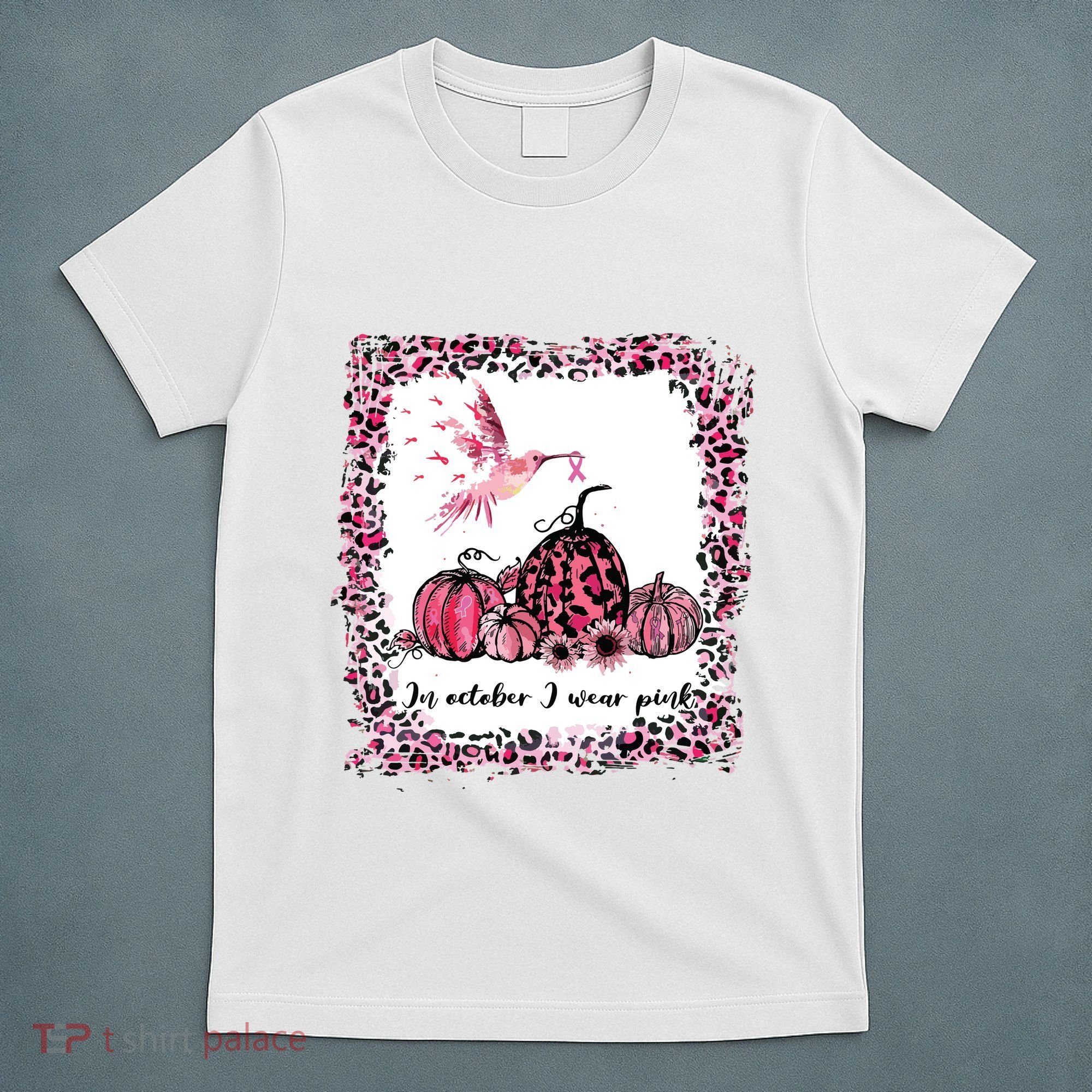 In October We Wear Pink Hummingbird Breast Cancer Awareness T-Shirt