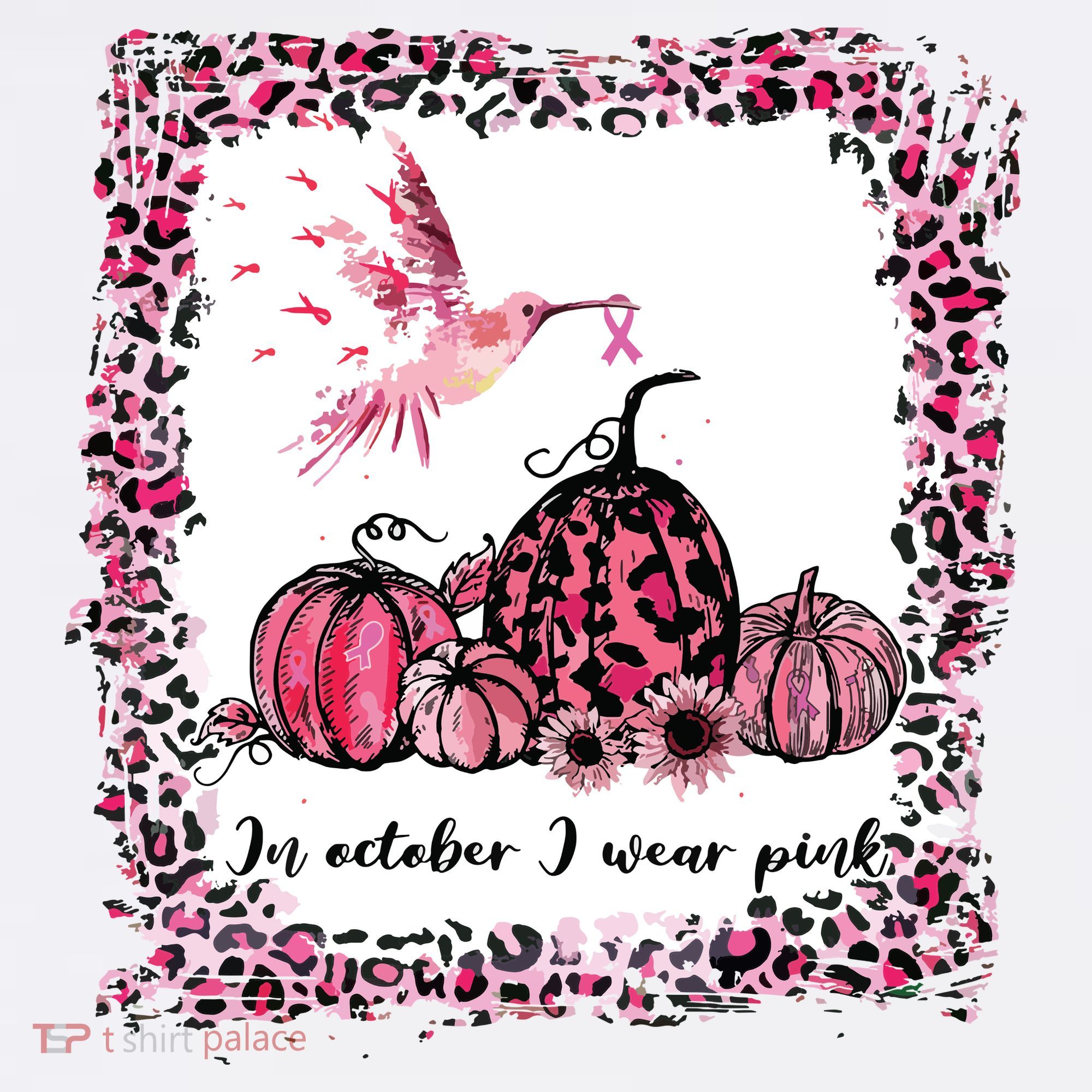 In October We Wear Pink Hummingbird Breast Cancer Awareness Women's Hoodie