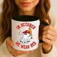 In October We Wear Red October Philadelphia Baseball Coffee Mug thumb 3