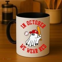 In October We Wear Red October Philadelphia Baseball Coffee Mug thumb 4