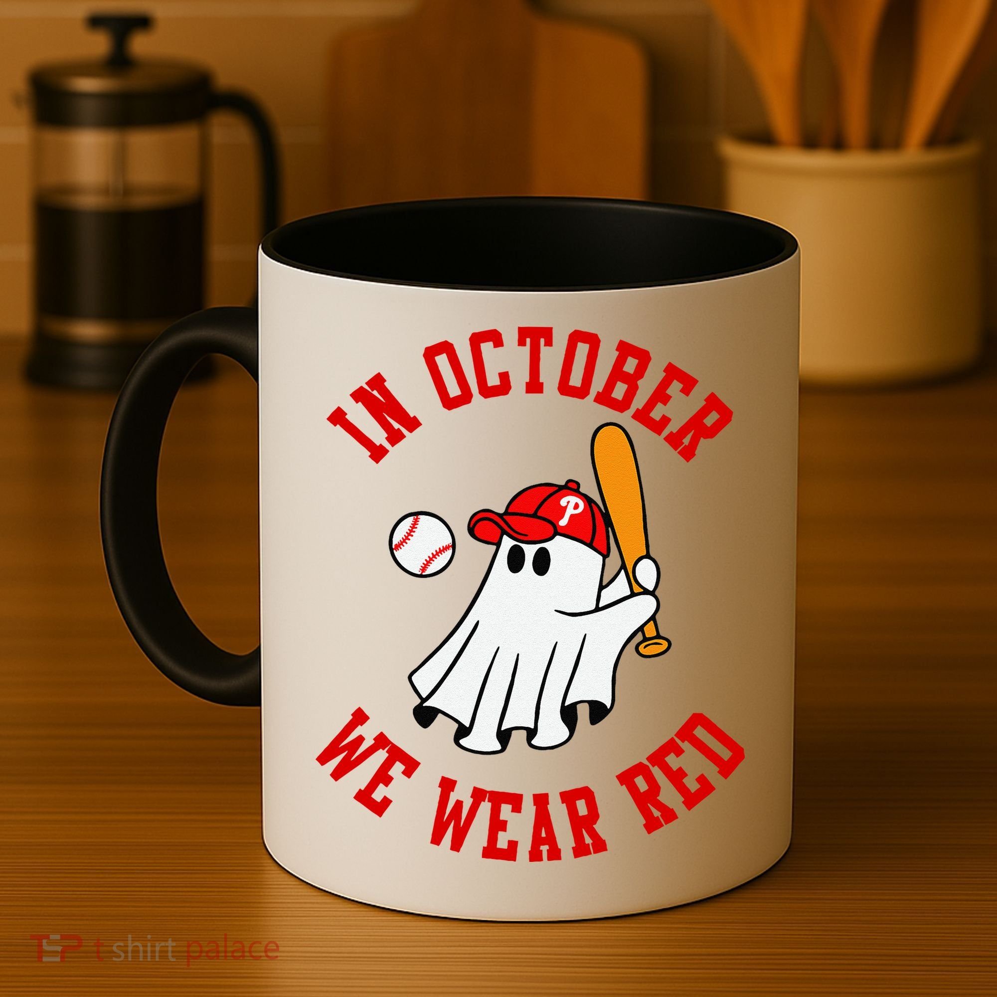 In October We Wear Red October Philadelphia Baseball Coffee Mug