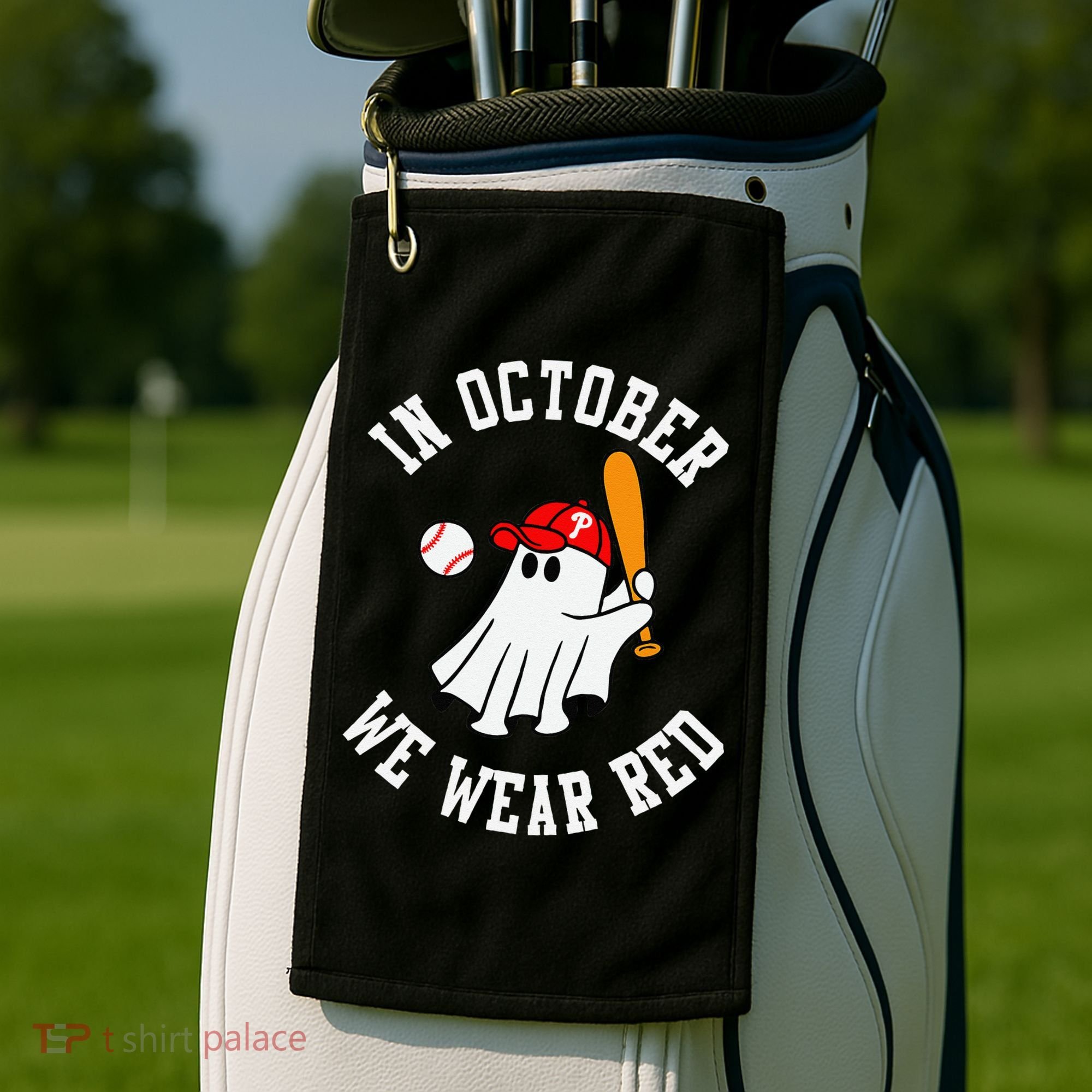 In October We Wear Red October Philadelphia Baseball Golf Towel