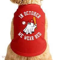 In October We Wear Red October Philadelphia Baseball Doggie Tank thumb 0