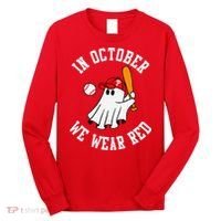 In October We Wear Red October Philadelphia Baseball Long Sleeve Shirt thumb 0