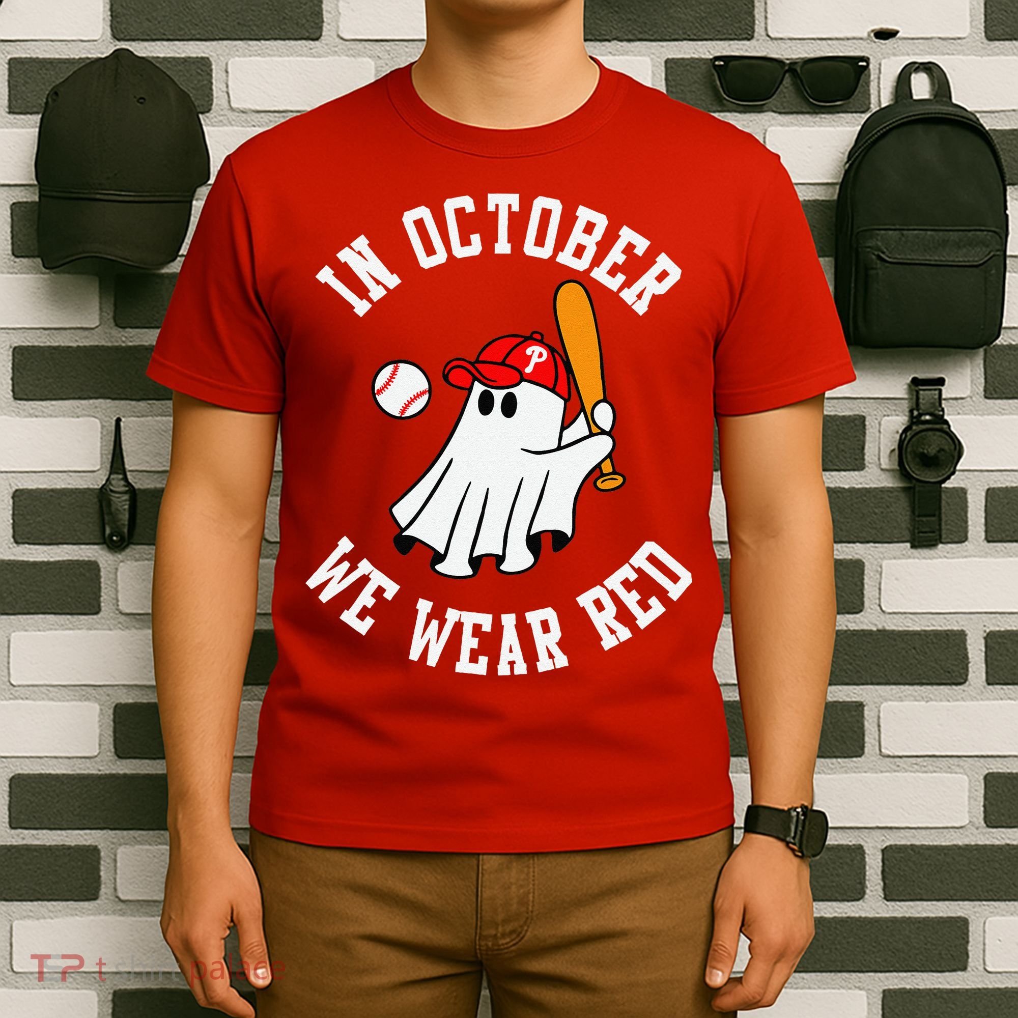 In October We Wear Red October Philadelphia Baseball T-Shirt
