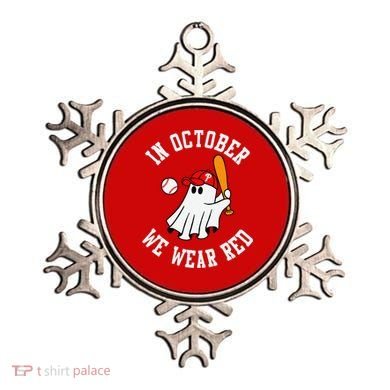In October We Wear Red October Philadelphia Baseball Ornament