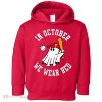 In October We Wear Red October Philadelphia Baseball Toddler Hoodie thumb 0