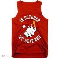 In October We Wear Red October Philadelphia Baseball Tank Top thumb 0
