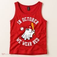 In October We Wear Red October Philadelphia Baseball Tank Top thumb 2