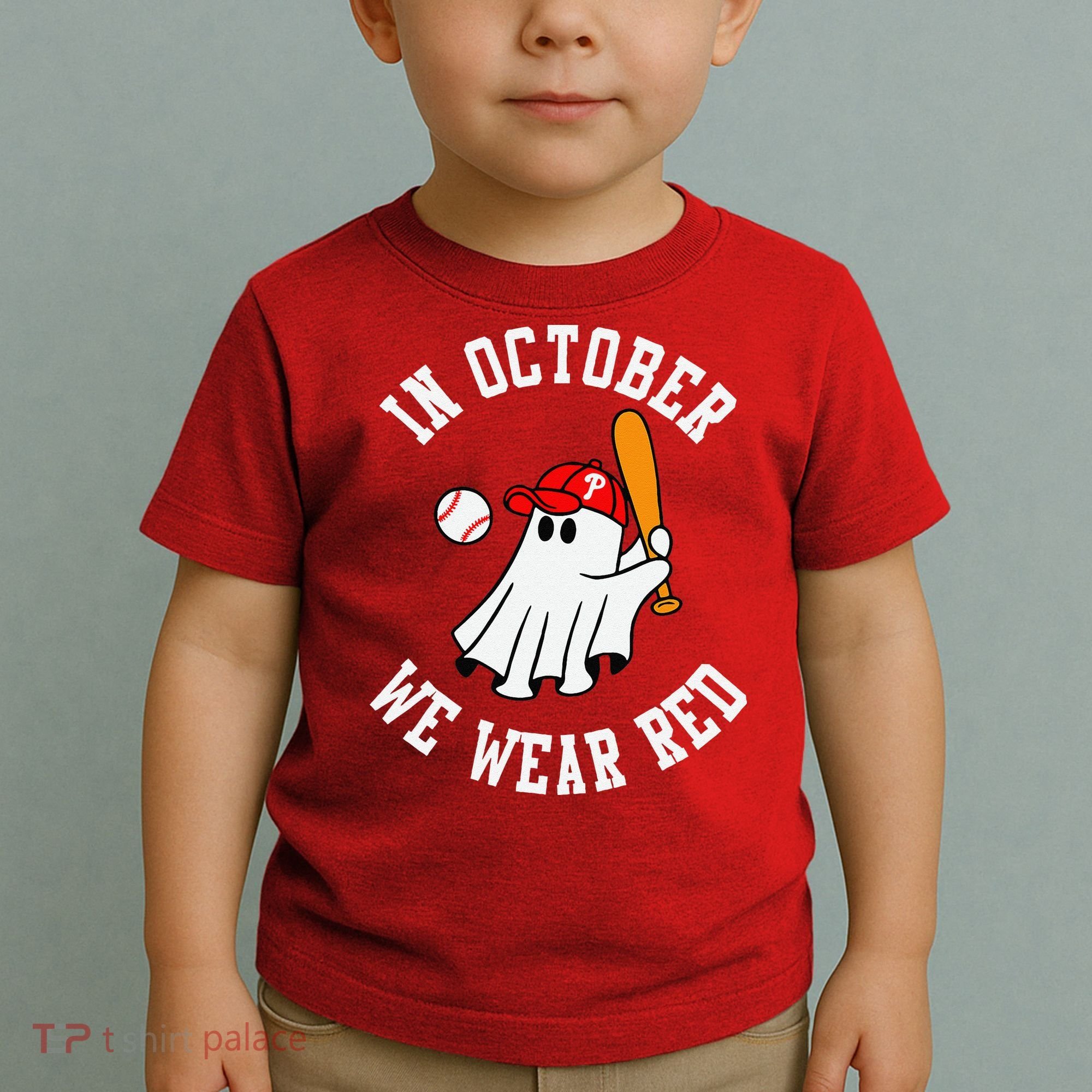 In October We Wear Red October Philadelphia Baseball Toddler T-Shirt