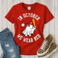 In October We Wear Red October Philadelphia Baseball Women's T-Shirt thumb 3