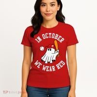 In October We Wear Red October Philadelphia Baseball Women's T-Shirt thumb 4
