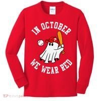 In October We Wear Red October Philadelphia Baseball Kids Long Sleeve Shirt thumb 0