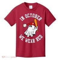 In October We Wear Red October Philadelphia Baseball Kids T-Shirt thumb 0