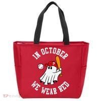 In October We Wear Red October Philadelphia Baseball Tote Bag thumb 0