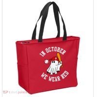 In October We Wear Red October Philadelphia Baseball Tote Bag thumb 2
