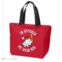 In October We Wear Red October Philadelphia Baseball Tote Bag thumb 3