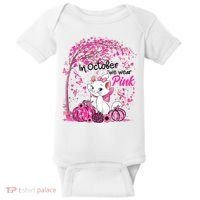 In October We Wear Pink Leopard Cat Breast Cancer Awareness Baby Bodysuit thumb 0