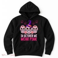 In October We Wear Pink Day Of The Dead Skulls Hoodie thumb 0