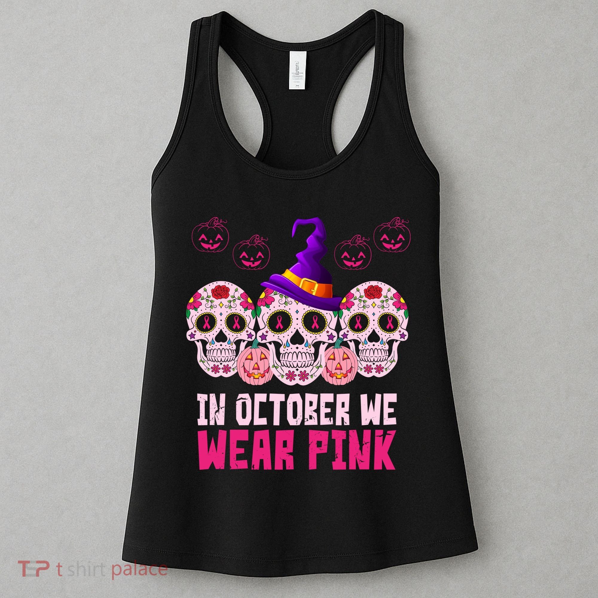 In October We Wear Pink Day Of The Dead Skulls Women's Tank Top