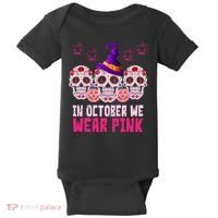In October We Wear Pink Day Of The Dead Skulls Baby Bodysuit thumb 0