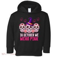 In October We Wear Pink Day Of The Dead Skulls Toddler Hoodie thumb 0
