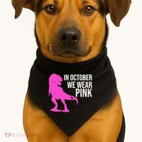 In October We Wear Pink Dinosaur T Rex USA-Made Doggie Bandana thumb 1