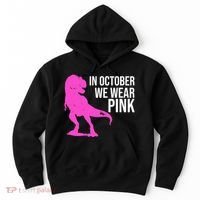 In October We Wear Pink Dinosaur T Rex Hoodie thumb 0