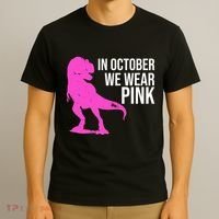 In October We Wear Pink Dinosaur T Rex T-Shirt thumb 3