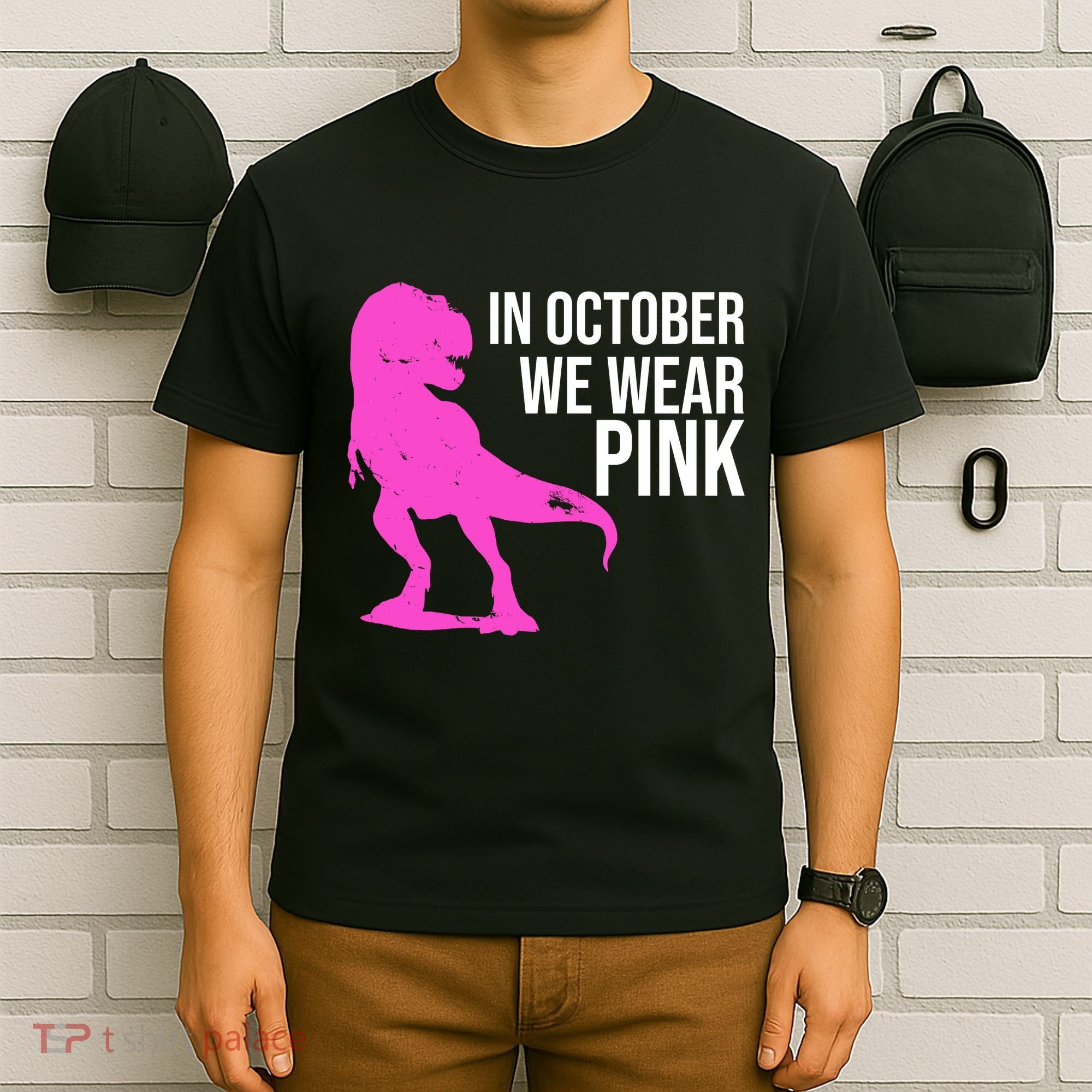 In October We Wear Pink Dinosaur T Rex T-Shirt