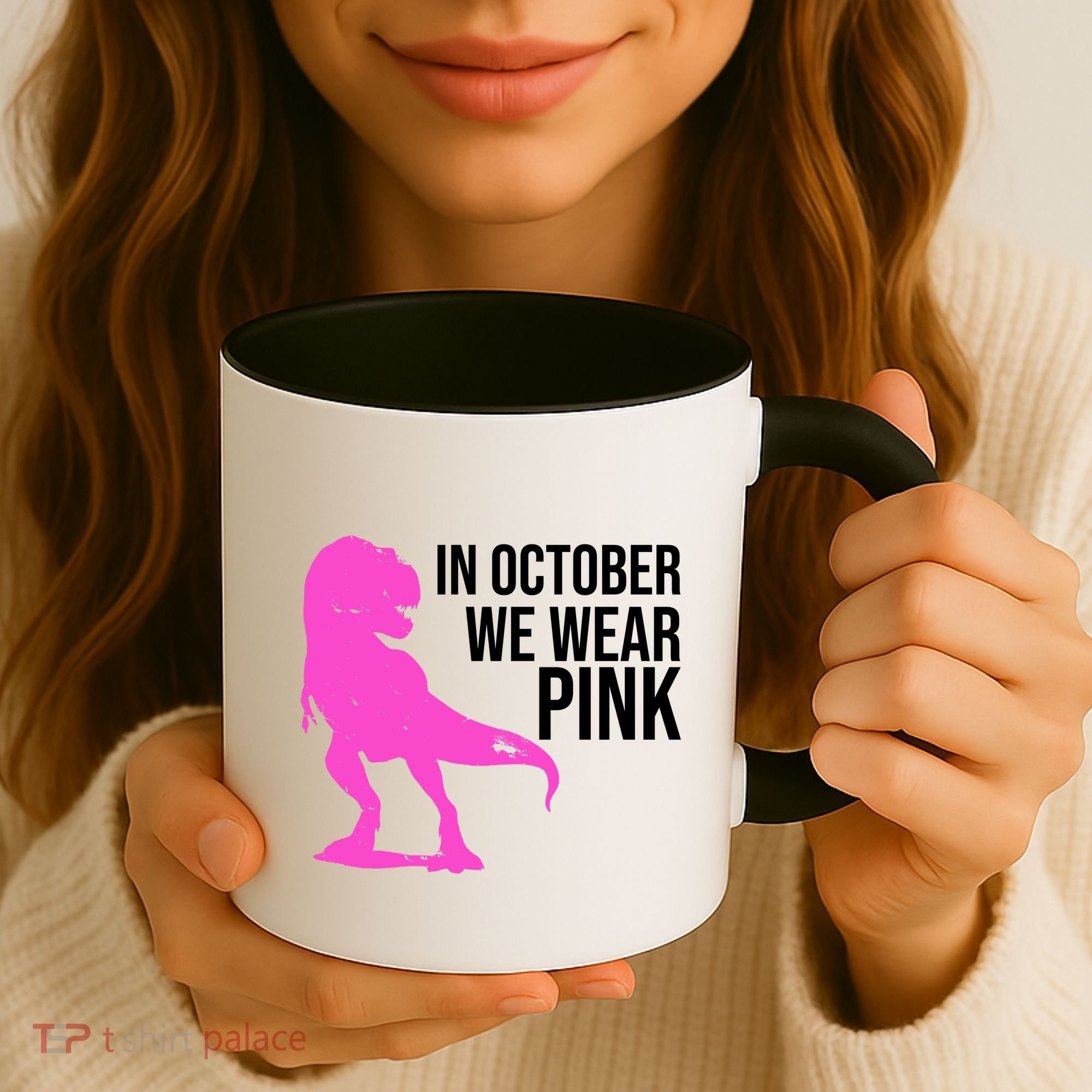 In October We Wear Pink Dinosaur T Rex Coffee Mug