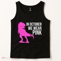 In October We Wear Pink Dinosaur T Rex Tank Top thumb 2