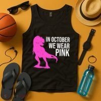 In October We Wear Pink Dinosaur T Rex Tank Top thumb 4