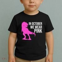 In October We Wear Pink Dinosaur T Rex Toddler T-Shirt thumb 2