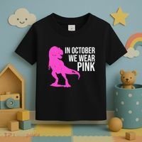 In October We Wear Pink Dinosaur T Rex Toddler T-Shirt thumb 3