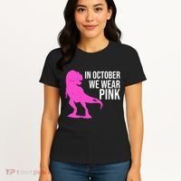 In October We Wear Pink Dinosaur T Rex Women's T-Shirt thumb 4