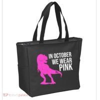 In October We Wear Pink Dinosaur T Rex Tote Bag thumb 2