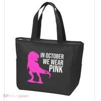 In October We Wear Pink Dinosaur T Rex Tote Bag thumb 3