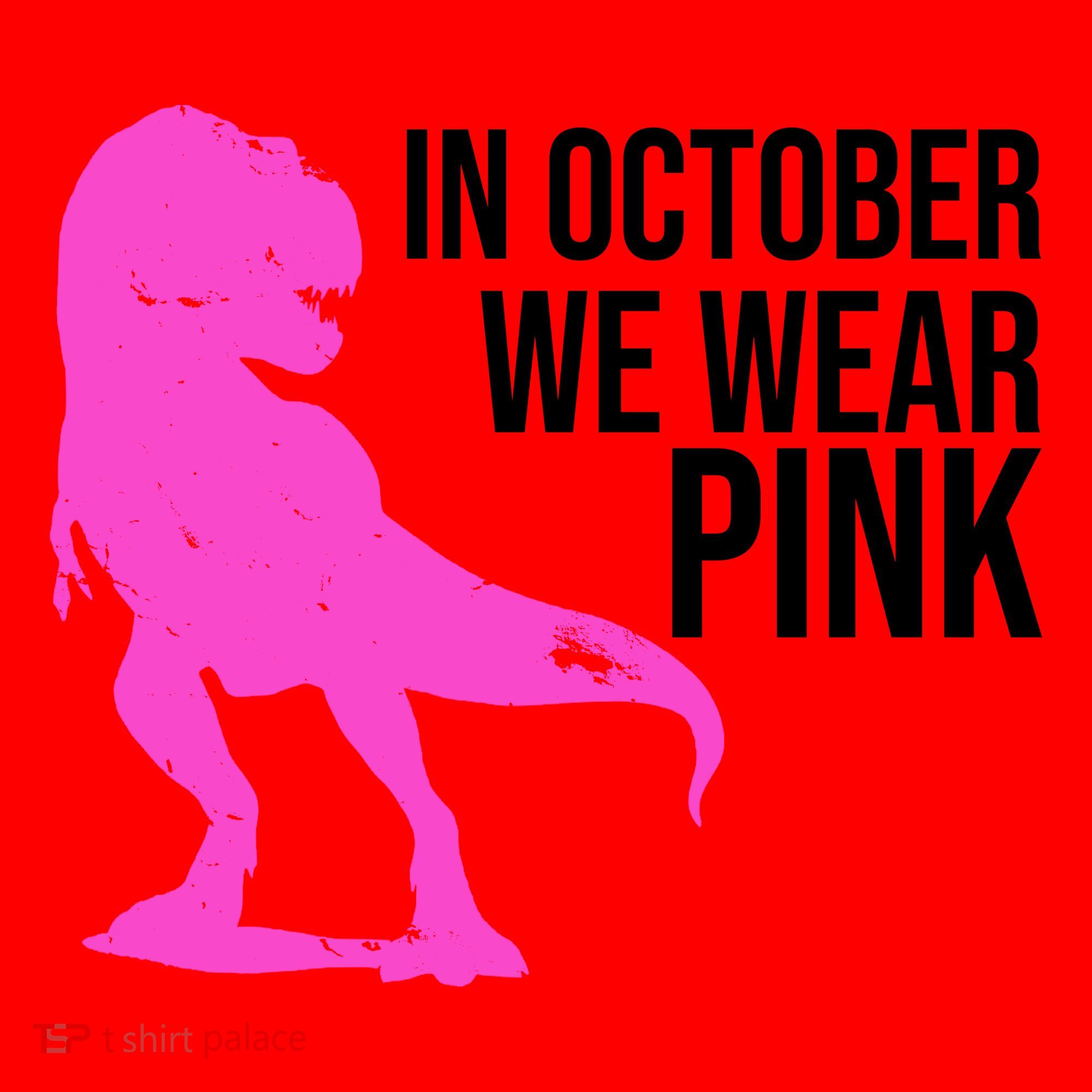 In October We Wear Pink Dinosaur T Rex Santa Hat