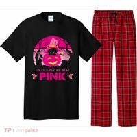 In October We Wear Pink Dinosaur Cat Witch Pajama Set thumb 0