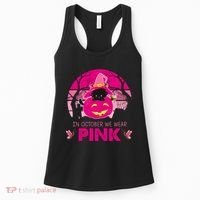 In October We Wear Pink Dinosaur Cat Witch Women's Tank Top thumb 0