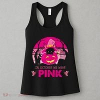 In October We Wear Pink Dinosaur Cat Witch Women's Tank Top thumb 3