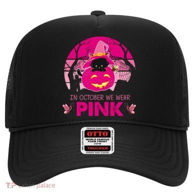 In October We Wear Pink Dinosaur Cat Witch Hat