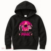 In October We Wear Pink Dinosaur Cat Witch Kids Hoodie thumb 0