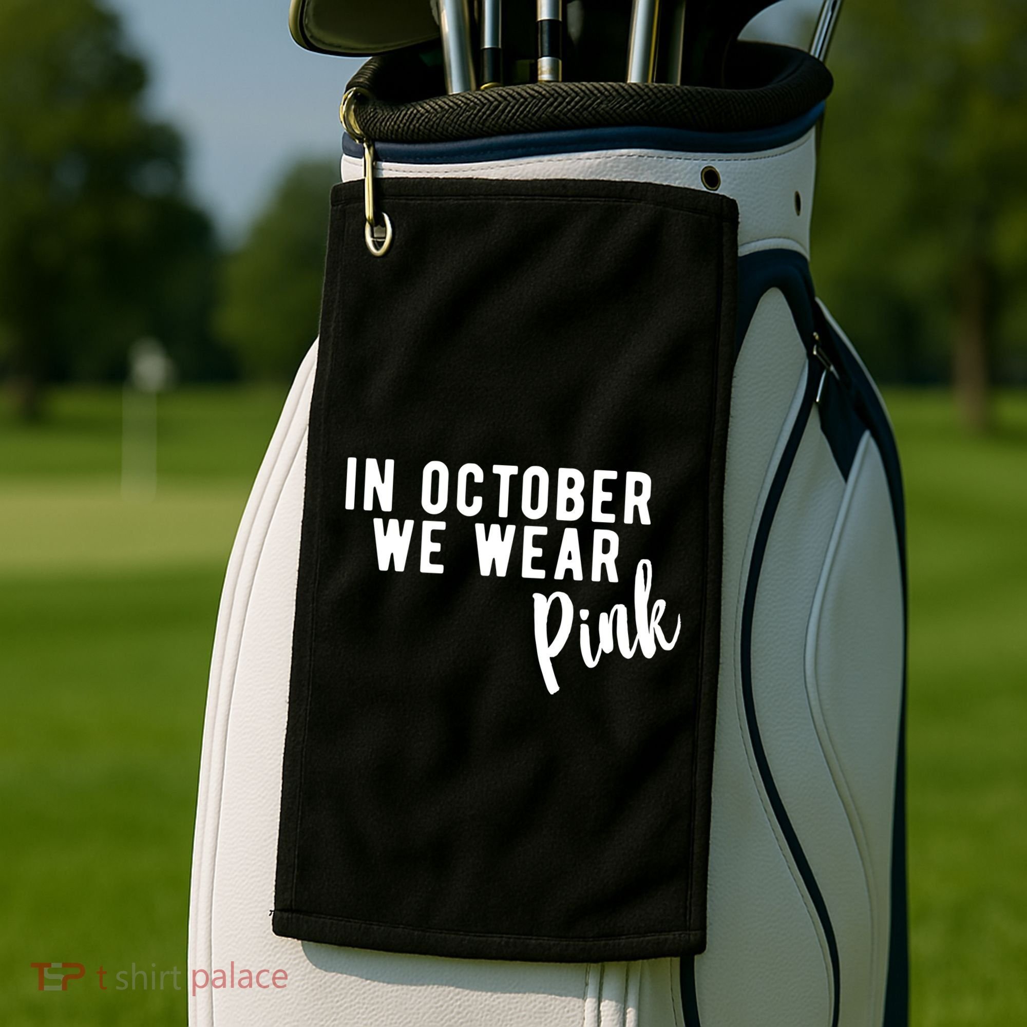 In October We Wear Pink Golf Towel