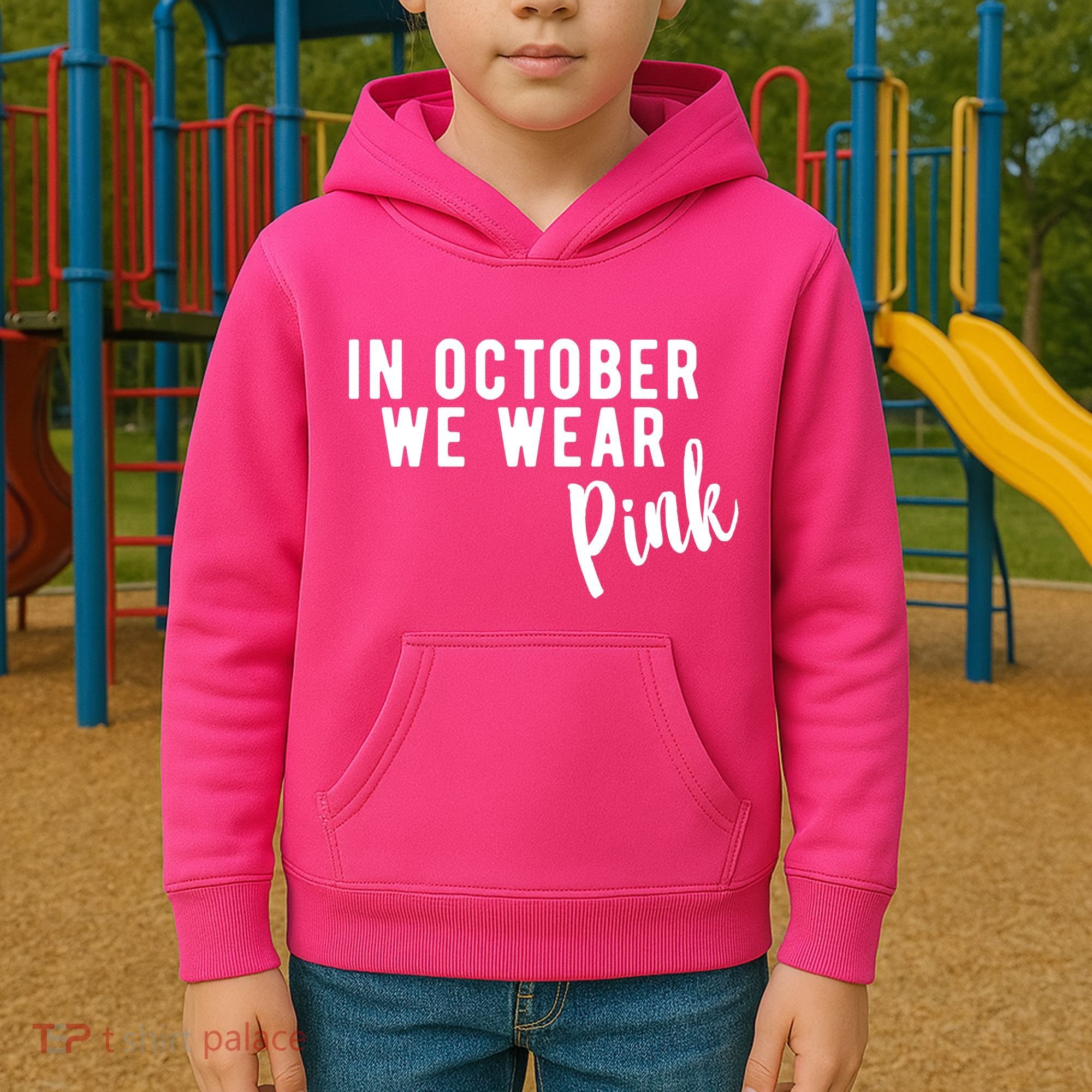 In October We Wear Pink Kids Hoodie