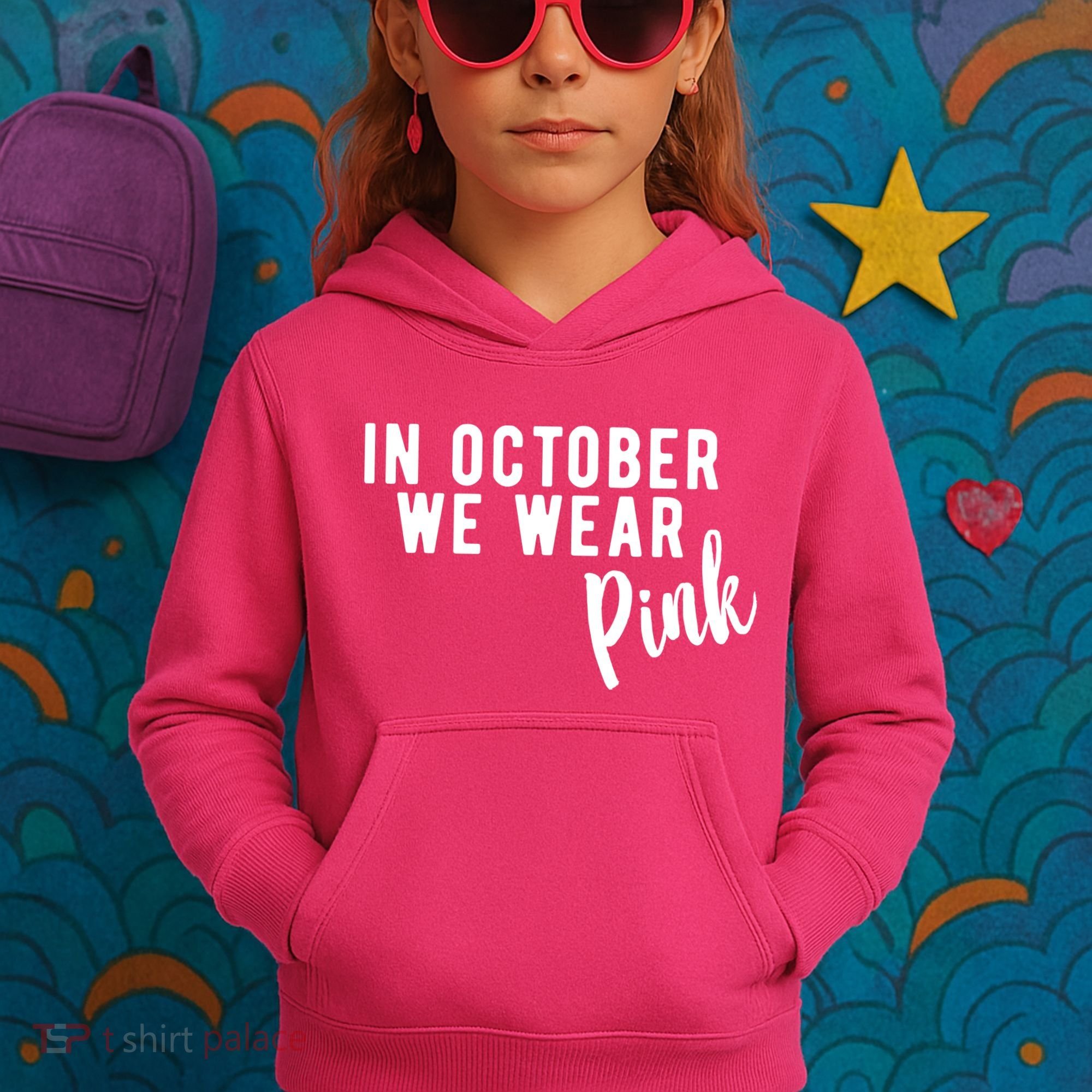 In October We Wear Pink Kids Hoodie
