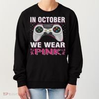 In October We Wear Breast Cancer Gaming Women's Sweatshirt thumb 0