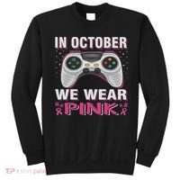 In October We Wear Breast Cancer Gaming Sweatshirt thumb 0