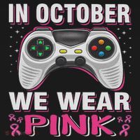In October We Wear Breast Cancer Gaming Sweatshirt thumb 3